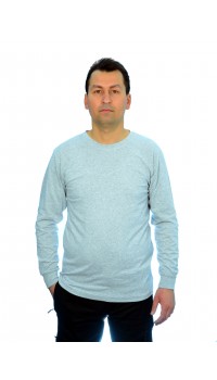 1016 SÜPREM UZUN KOL TİŞÖRT GRİ MELANJ