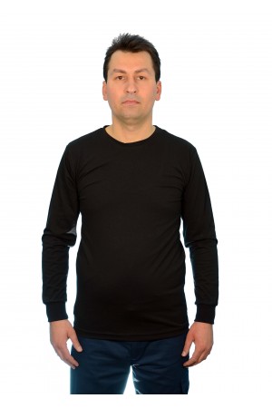 1016 SÜPREM UZUN KOL TİŞÖRT SİYAH