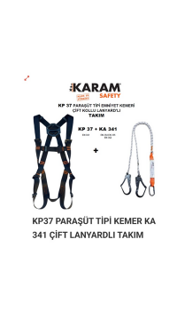 Karam KP37 Paraşüt Tipi Emniyet Kemeri Çift Kollu Lanyardlı Takım Karam KP37 Paraşüt Tipi Emniyet Kemeri Çift Kollu Lanyardlı Takım
